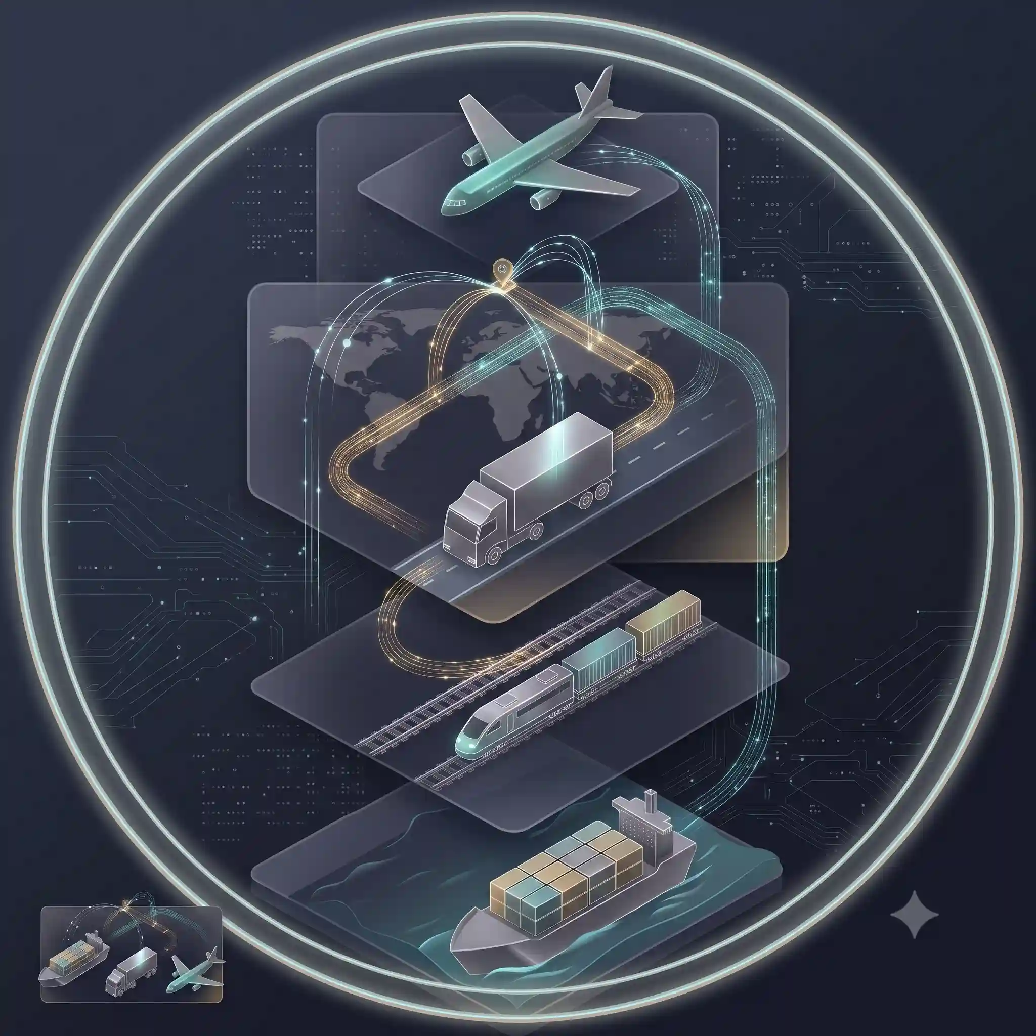 Infografía de las vías de exportación de Rosario: aérea, terrestre, tren y marítima